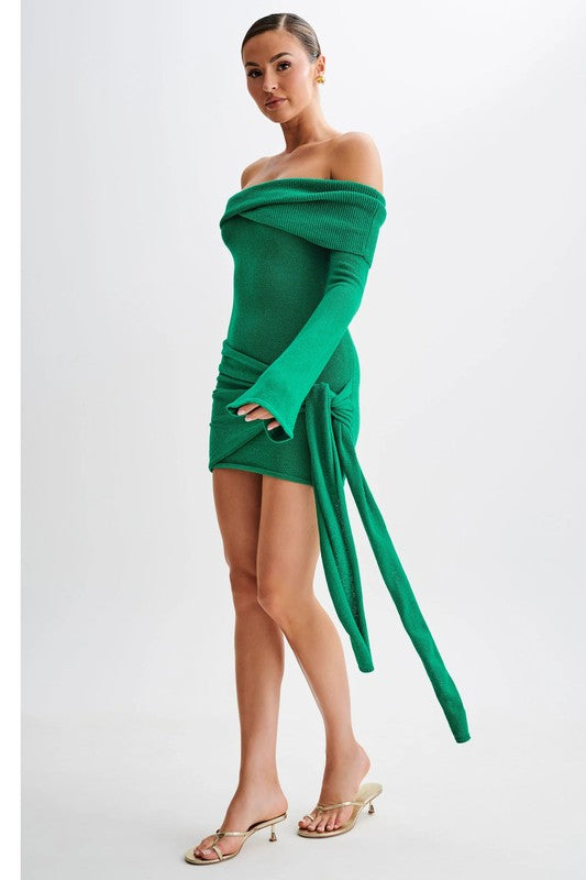 WOMEN FASHION MINI SUMMER KNIT DRESS