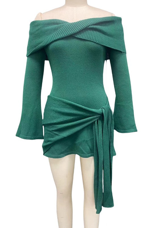 WOMEN FASHION MINI SUMMER KNIT DRESS