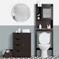 Brown Wooden Bathroom Cabinet with 4 Drawers Cupboard