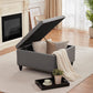 Grey Tufted Ottoman with Storage and Tray