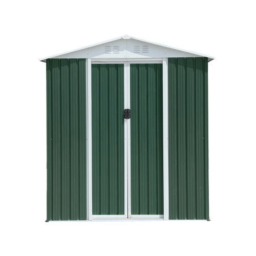 6FTx4FT Apex Roof Green Outdoor Tool Storage House Garden Shed With