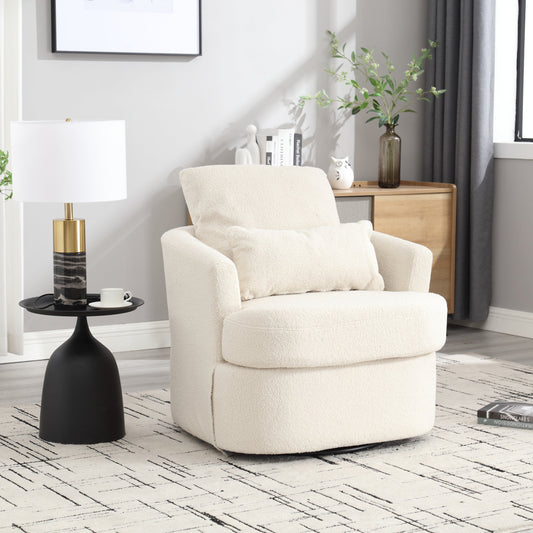 Swivel Barrel Chair, Comfy Round Accent Sofa Chair for Living Room,