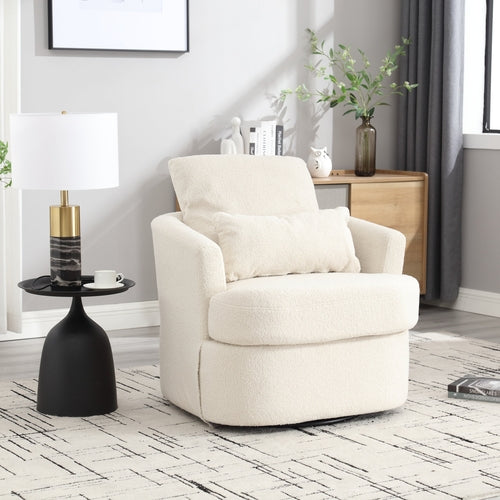 Swivel Barrel Chair, Comfy Round Accent Sofa Chair for Living Room,