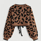 Leopard Print Cropped Sweater