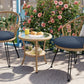 Outdoor Leisure Set, 2 Rattan Single Chairs with A Glass Round Table,
