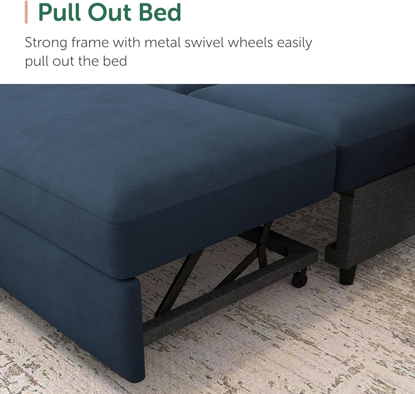 Sleeper Sectional Sofa with Pull Out Bed U Shaped Sectional Couch with