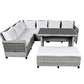 5-Piece Outdoor Patio Rattan Sofa Set, Sectional PE Wicker L-Shaped