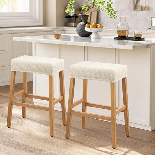 Stool Covers Rectangle - 2 Pack Stretch Waterproof Saddle Seat Cover