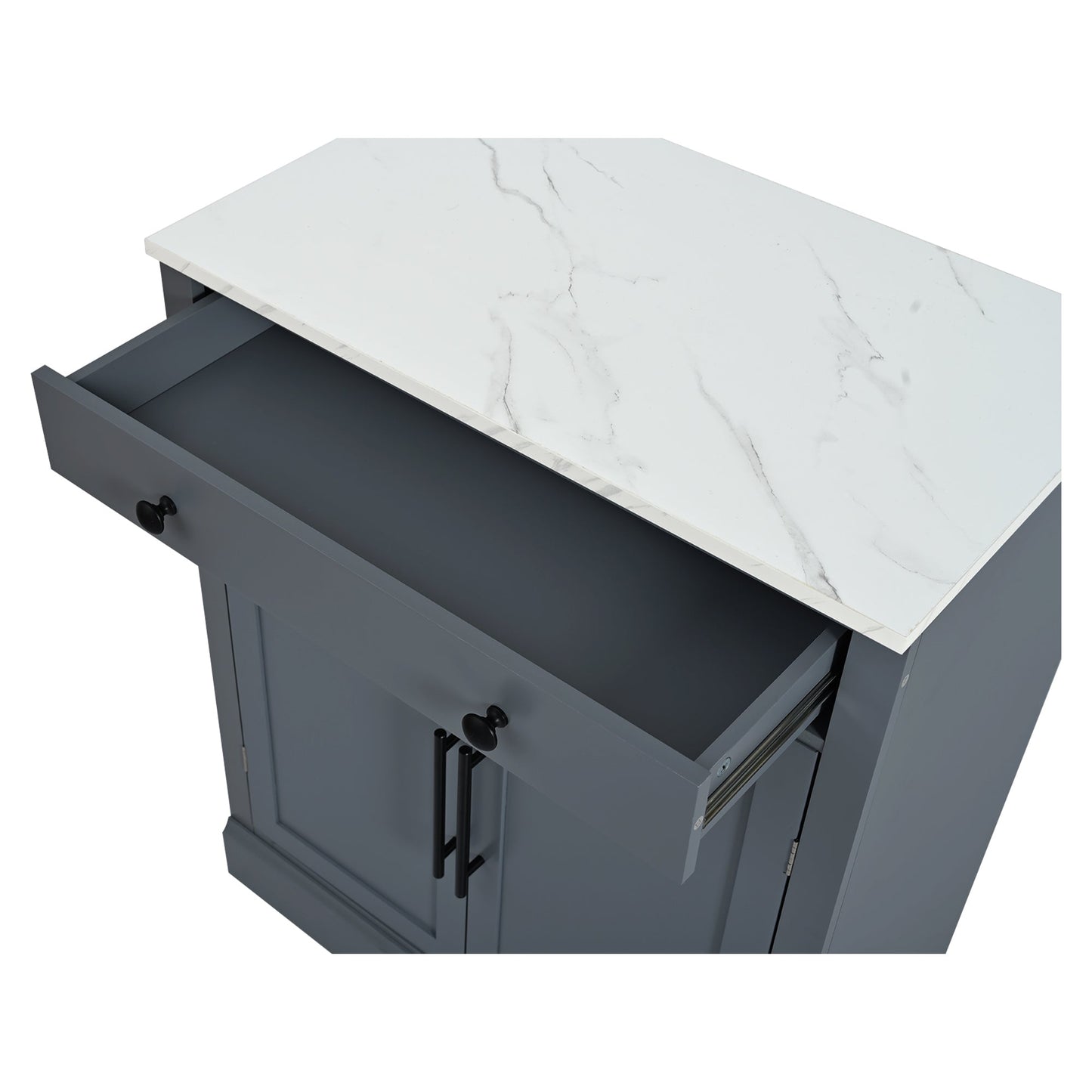 Modern Freestanding Kitchen Pantry,Buffet Food Storage, Coffee Bar