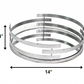 14 x 14 x 4 Silver Minimalist Line  Mirror Tray