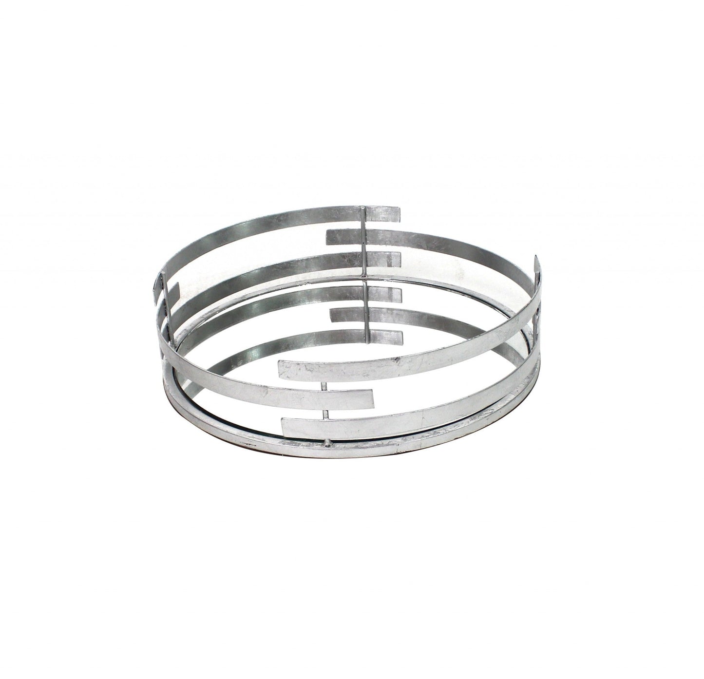 14 x 14 x 4 Silver Minimalist Line  Mirror Tray