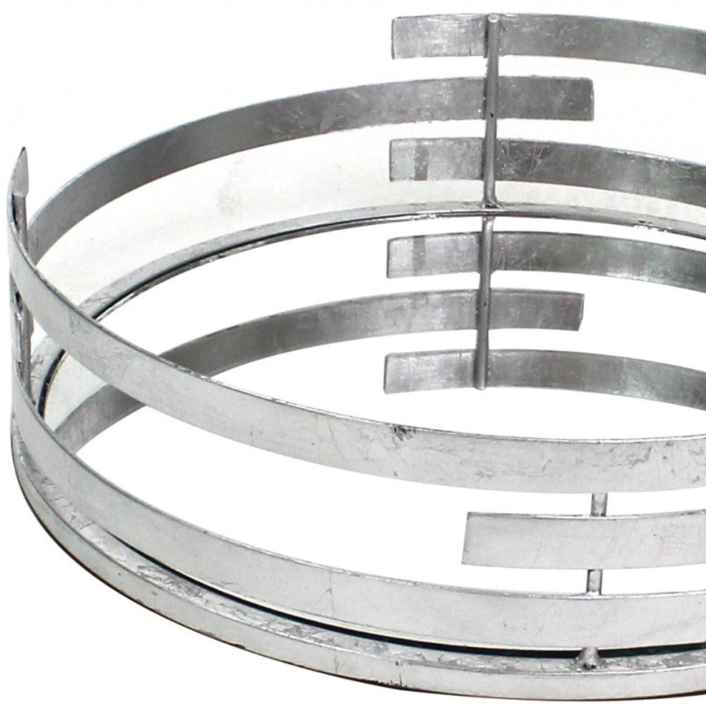 14 x 14 x 4 Silver Minimalist Line  Mirror Tray