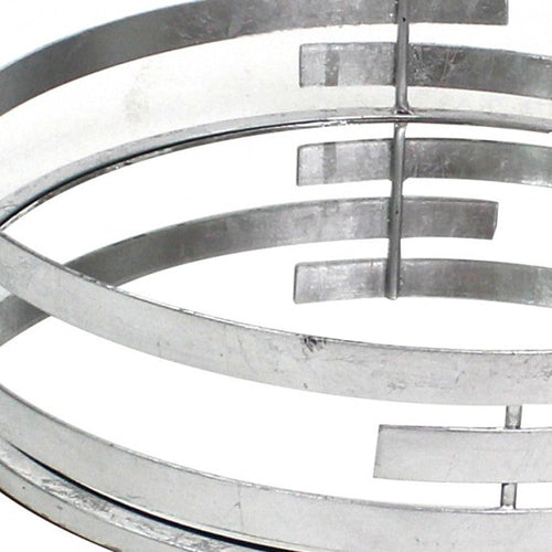 14 x 14 x 4 Silver Minimalist Line  Mirror Tray