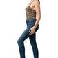 Gold Lurex Leopard Printed Knit Bodysuit