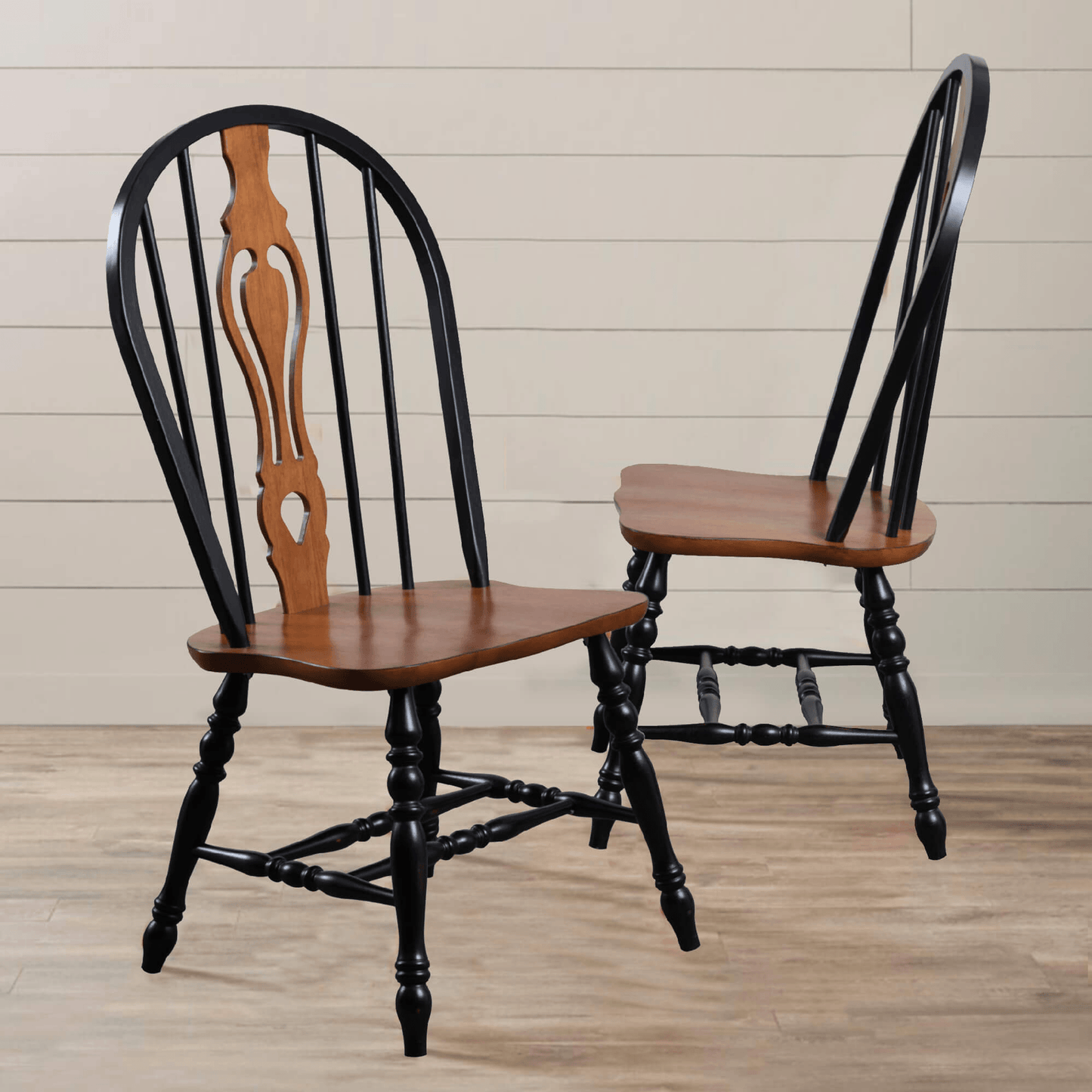 Sunset Trading Black Cherry Windsor Dining Side Chairs - Set Of 2,