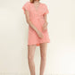 Women's Lace Trim Wrap Dress in Coral