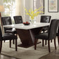 Contemporary White Marble And Walnut Dining Table