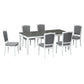 Rustic 7-Piece 78.1inch Extendable Dining Table Set with 18inch