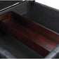Black Faux Leather Storage Ottoman with Tray