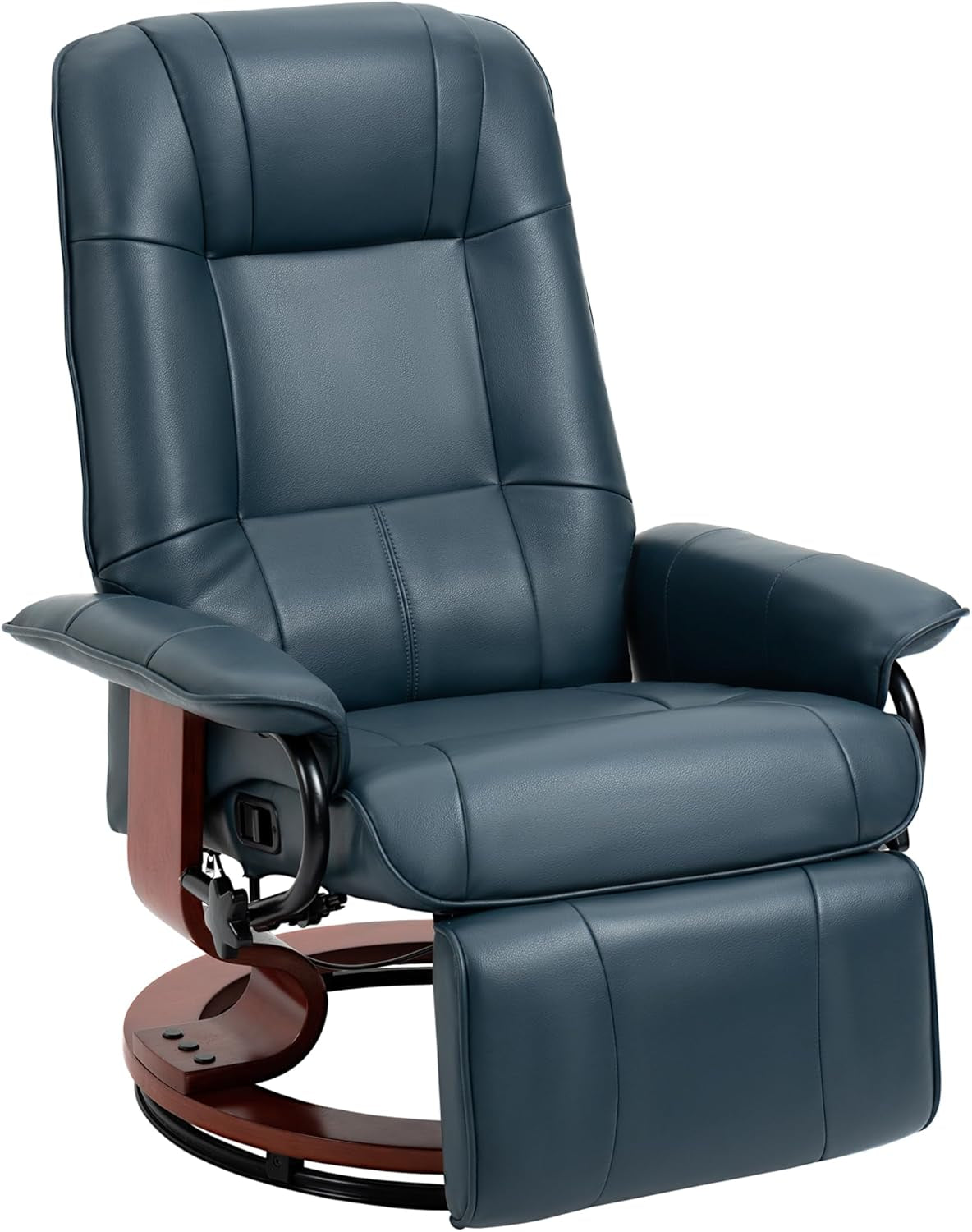 Faux Leather Manual Recliner, Adjustable Swivel Lounge Chair with