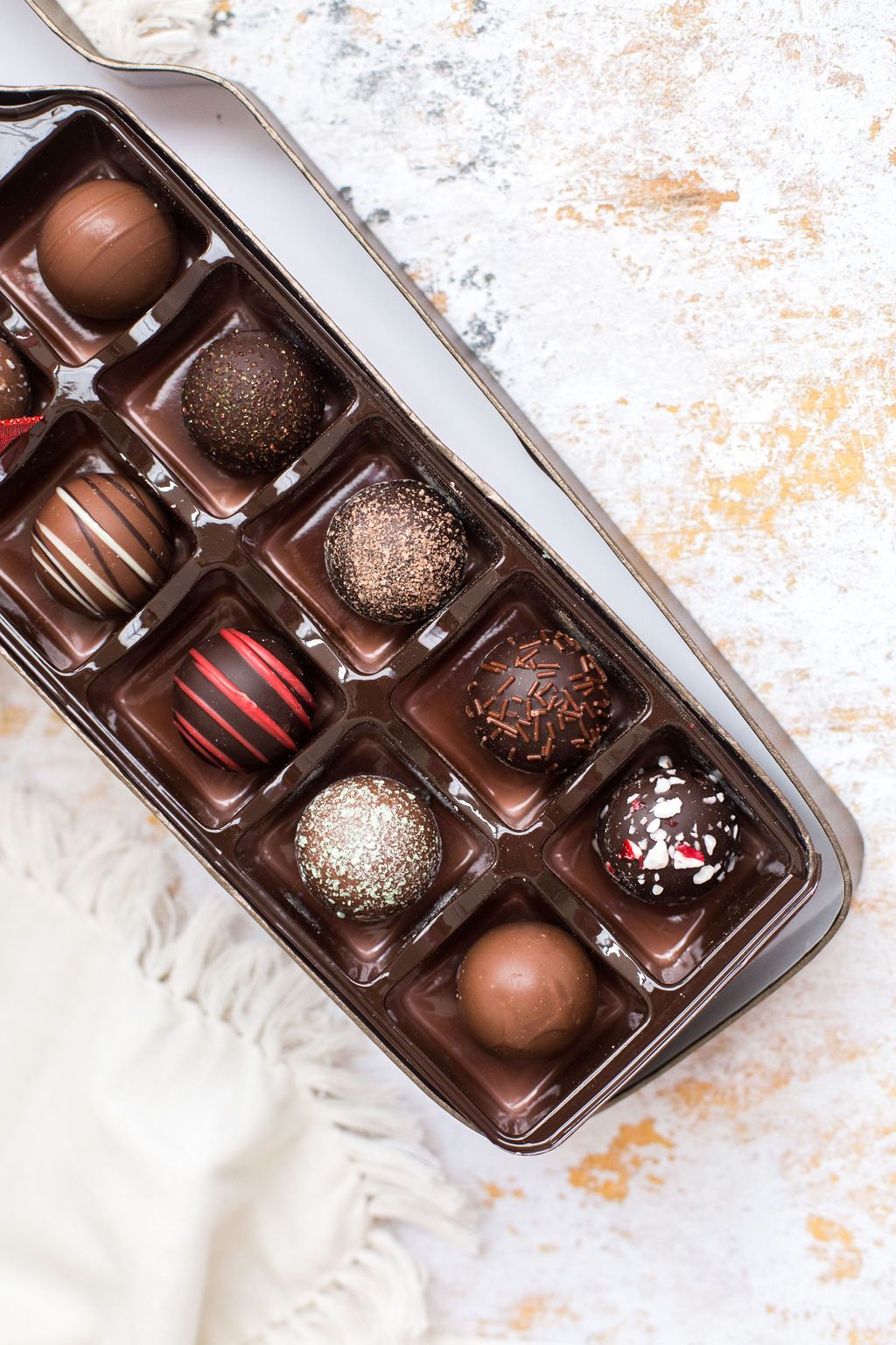 Gourmet Chocolate Truffle Gift Box – 12 Handcrafted Truffles in Wine