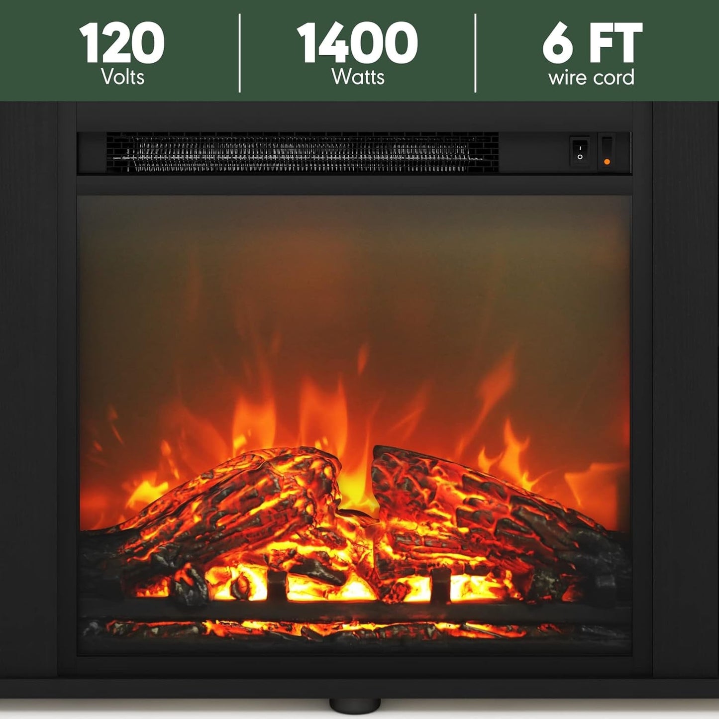 Jensen Open Storage Fireplace Entertainment Center for TV up to 70