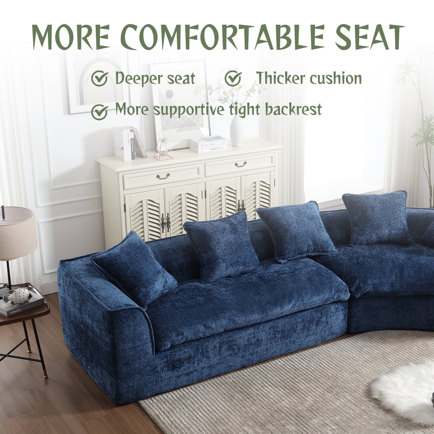 Boucle Sofa 3 Seater for Living Room Oversized Comfy Sofa unique