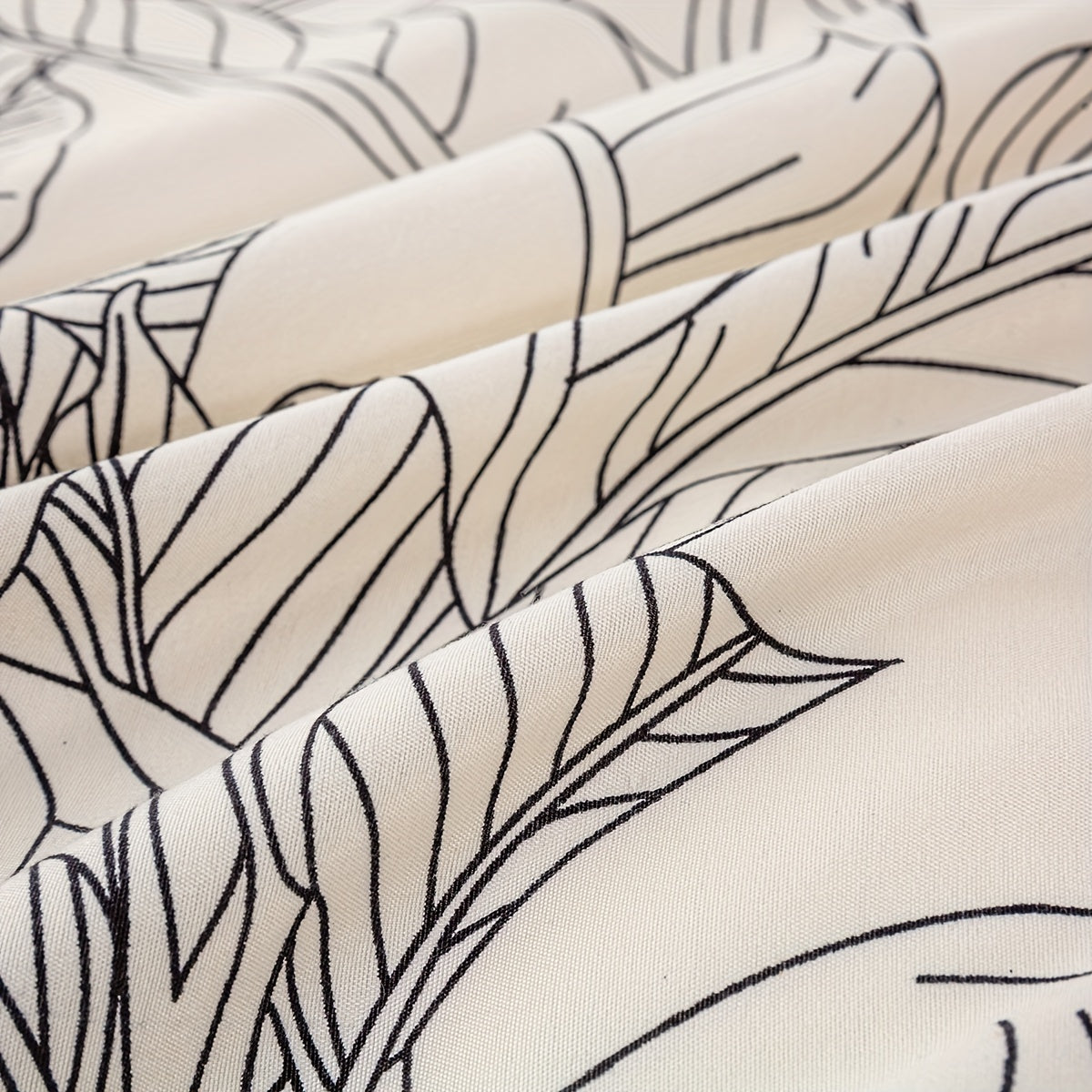 Elegant Leaf Print 3Piece Duvet Cover Set