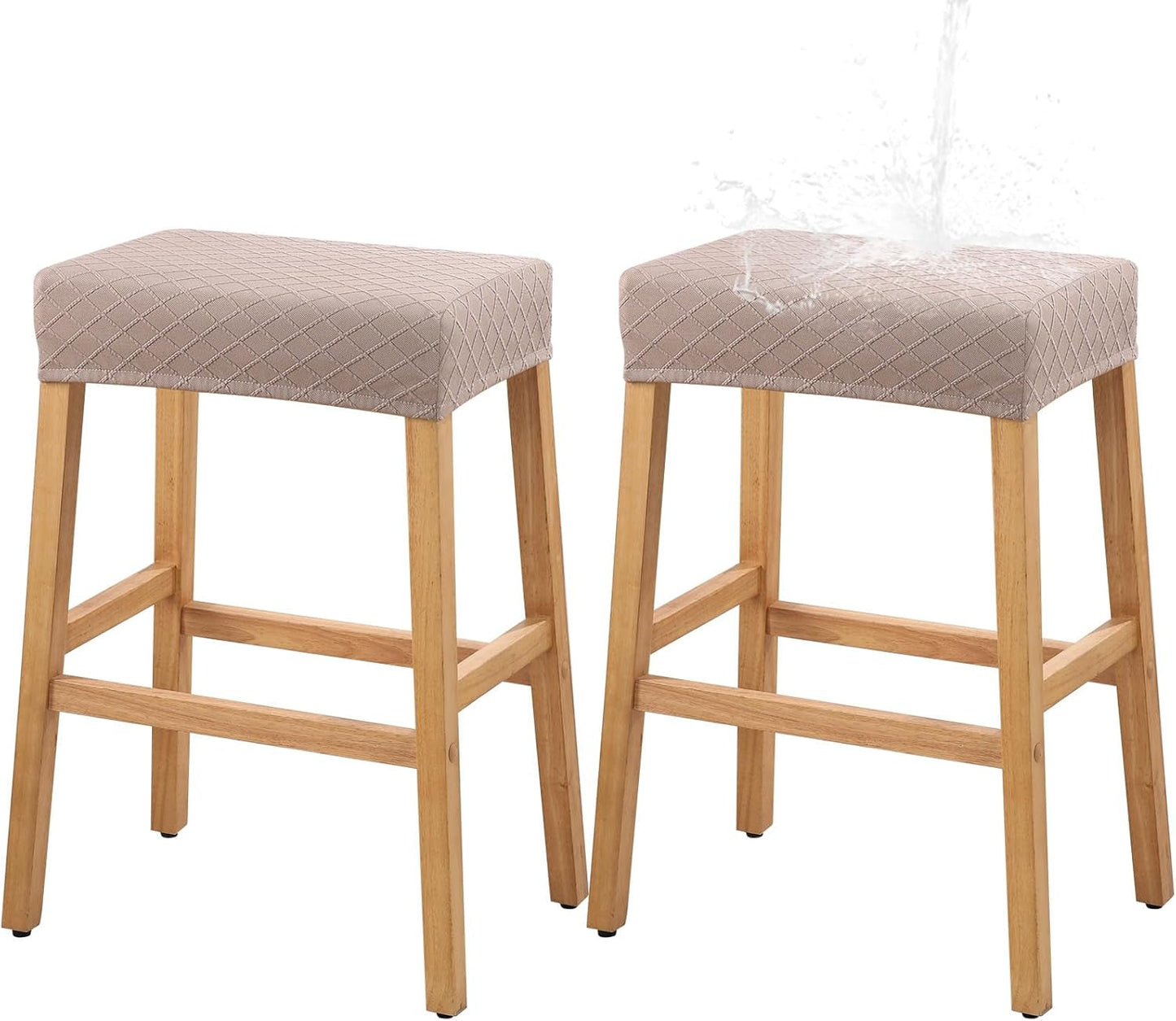 Stool Covers Rectangle - 2 Pack Stretch Waterproof Saddle Seat Cover