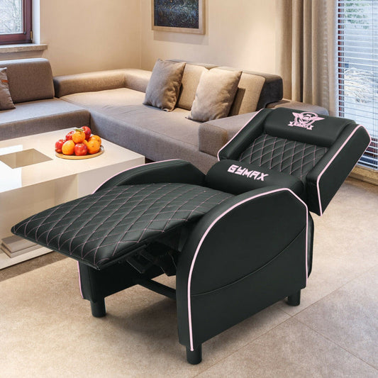 Massage Gaming Recliner Chair with Headrest and Adjustable Backrest