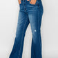 bytos Full Size High Rise Bootcut Jeans with Pockets