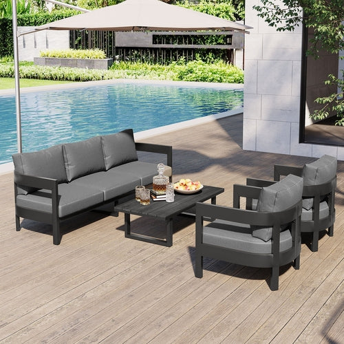 High-Quality Outdoor Seating Set with Thick Cushions for Ultimate