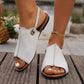 Fashion Solid Peep-toe Sandals With Back-srtap Summer Casual Outdoor