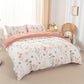 3Piece Floral Duvet Cover Set Soft Pastoral Style Bedding