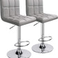 Leopard Print PU Leather Adjustable Swivel Bar Stool, Set of 2