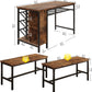 3-Piece Dining Table Set for 4, 47Inch Kitchen Table with 2 Benches,