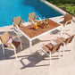 7 Piece Patio Dining Table Set, Outdoor Wicker Furniture Set of 6