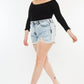 Kancan Full Size Distressed High Waist Denim Shorts