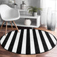 Black and White Decorative Round Carpet, Living Room Round Rug, Non