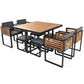 9-Pieces Acacia Wood Patio Dining Set, Space Saving Outdoor Patio Set,
