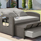 PE Wicker Rattan Double Chaise Lounge, 2-Person Reclining Daybed with