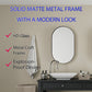 20x34 Inch Oval Recessed Metal Frame Bathroom Wall Cabinet With Mirror