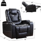 Black Power Recliner with USB, Cup Holders, Storage