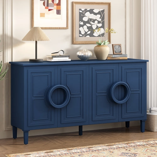 Four-door sideboard with French-Inspired,Suitable for Living Rooms,