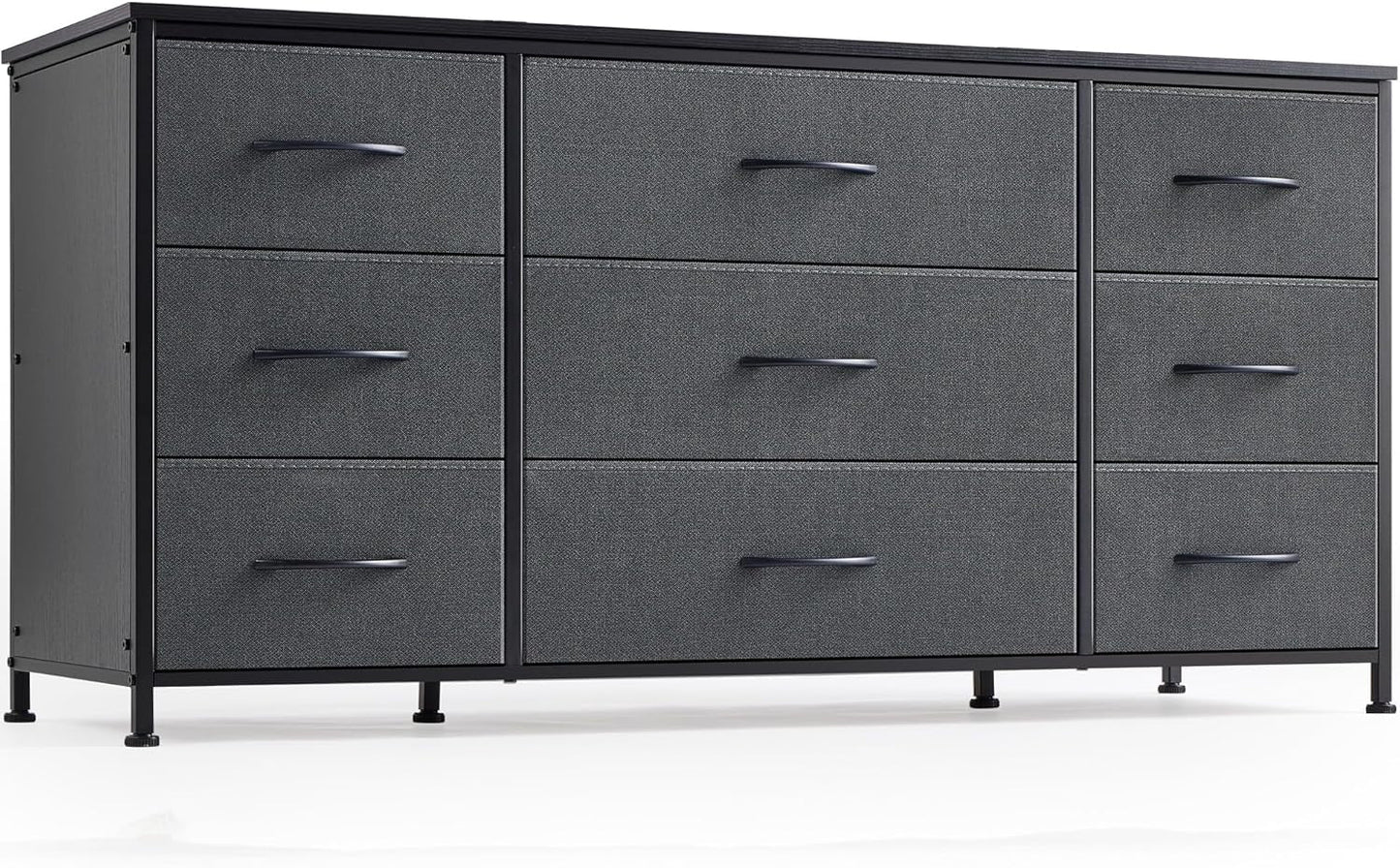 Dresser, Dresser for Bedroom with 9 Drawers, Wide Dresser TV Stand for