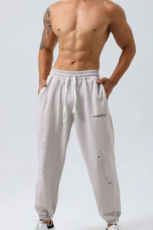 Mens Plus Size Distressed Drawstring Joggers - Walbiz Stylish Fit