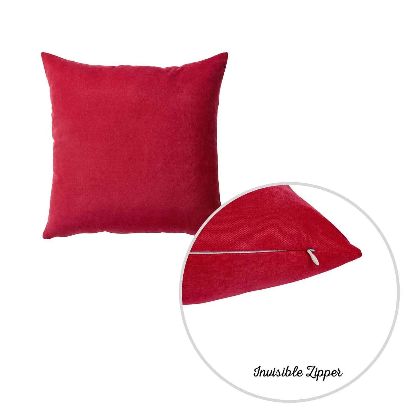 Set of 2 Red Brushed Twill Decorative Throw Pillow Covers