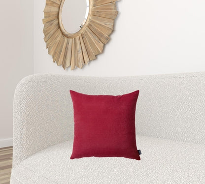 Set of 2 Red Brushed Twill Decorative Throw Pillow Covers