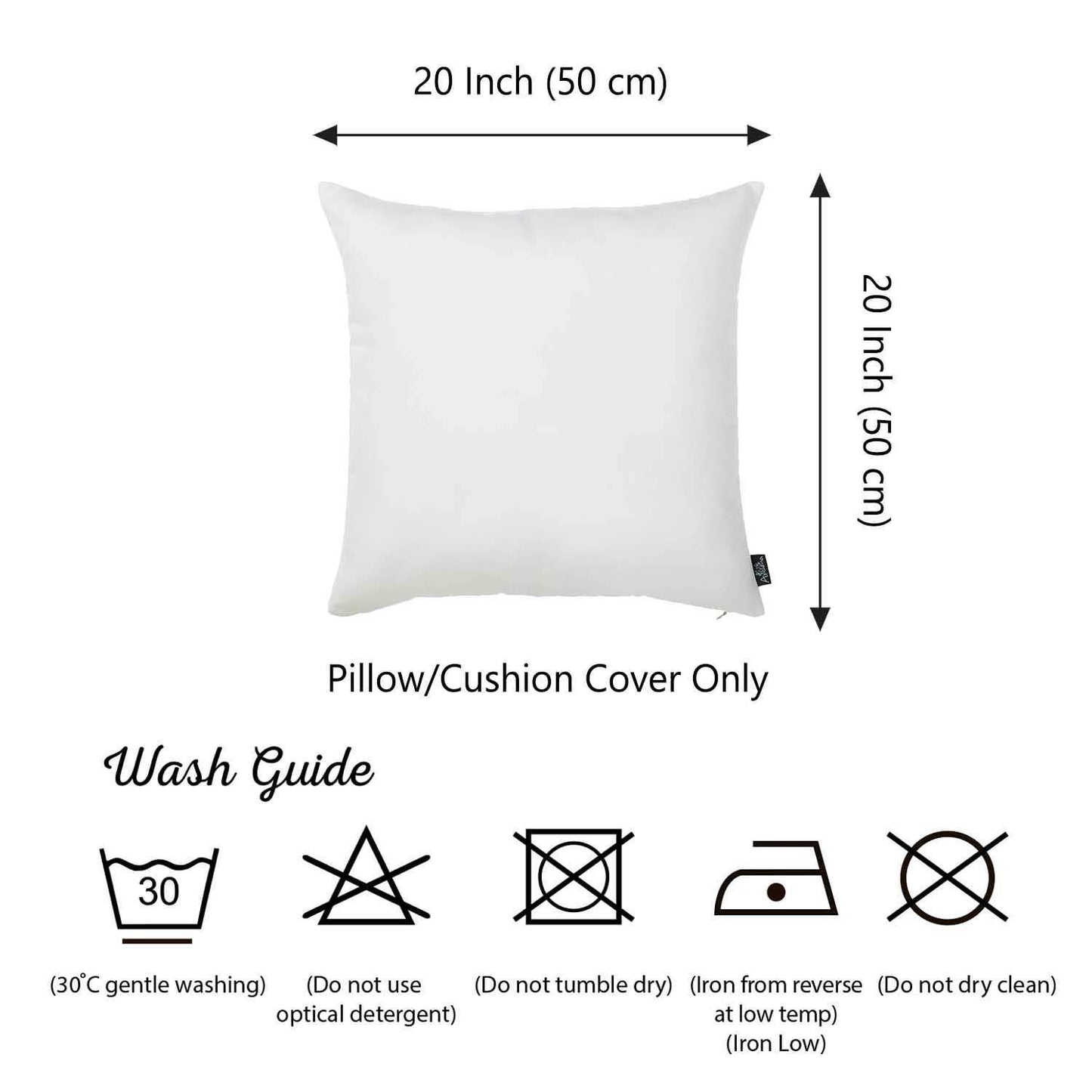 Set of 2 White Brushed Twill Decorative Throw Pillow Covers