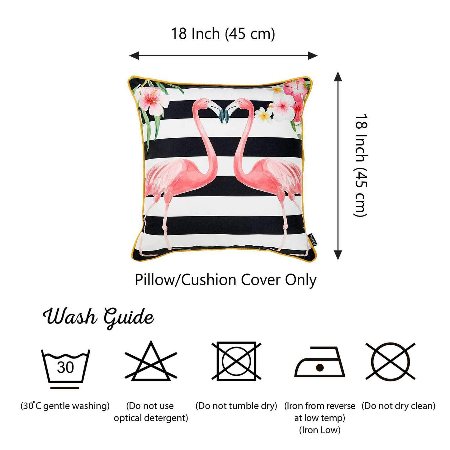 Black and White Flamingo Lovers Decorative Throw Pillow Cover